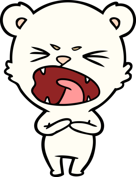 Bir insan tarafından çizilmiş kızgın kutup ayısı çizgi filmi.