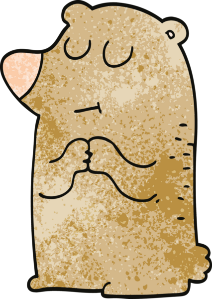 Bir insan tarafından çizilmiş utangaç bir ayı.