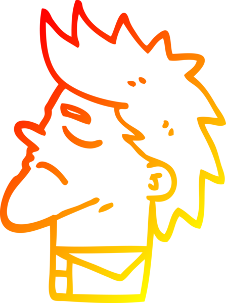 Bir insan tarafından çizilmiş küstah bir çizgi film karakteri.