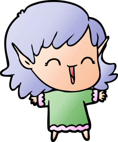 Bir insan tarafından çizilmiş bir elf kızı.