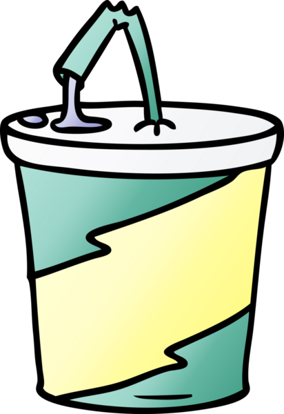 Bir insan tarafından çizilen el çizimi fast food içeceği karikatürü.