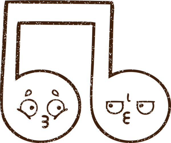 Bir insan tarafından çizilmiş müzikal defter kömürü çizimi