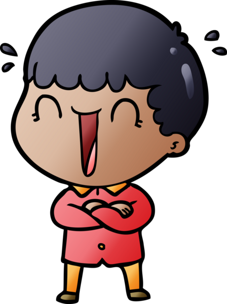 Bir insan tarafından çizilmiş gülen karikatür adam.