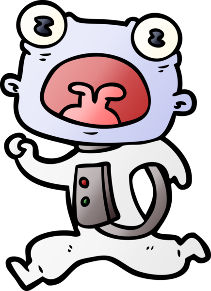 Bir insan tarafından çizilmiş garip bir uzaylı çizgi filmi.