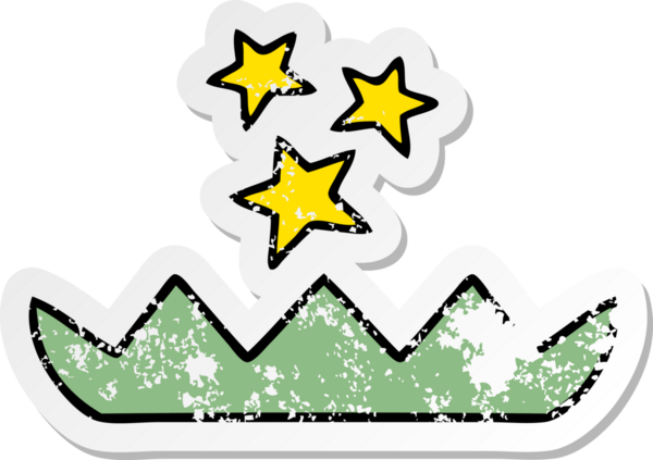 Bir insanın çizdiği sihirli nilüfer çiçeğinin hüzünlü çıkartması.