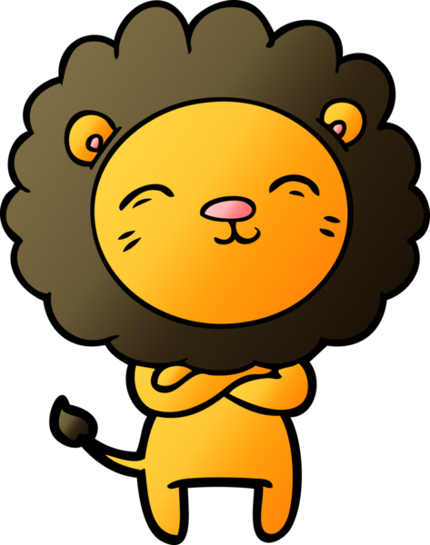 Bir insan tarafından çizilmiş çizgi film aslanı.