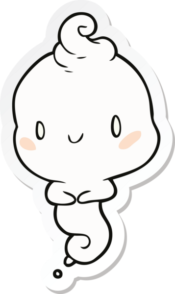 Bir insan tarafından çizilmiş bir hayaletin çıkartması.