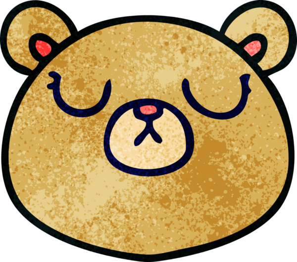 Bir insan tarafından çizilmiş garip bir çizgi film ayısı.