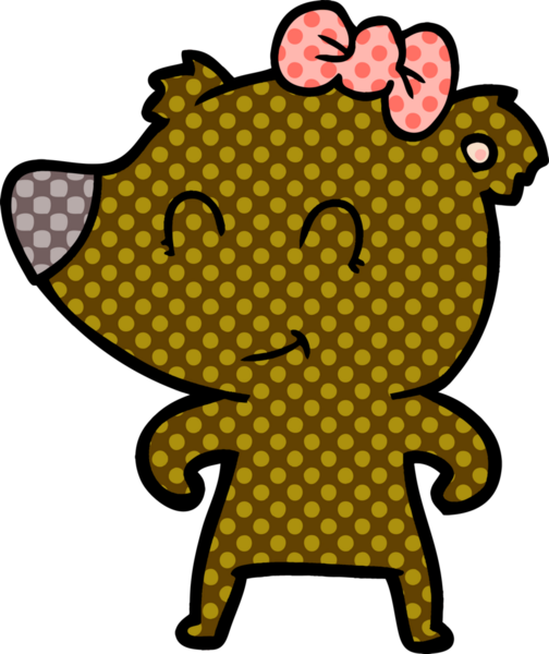 Bir insan tarafından çizilmiş dişi ayı çizgi filmi.