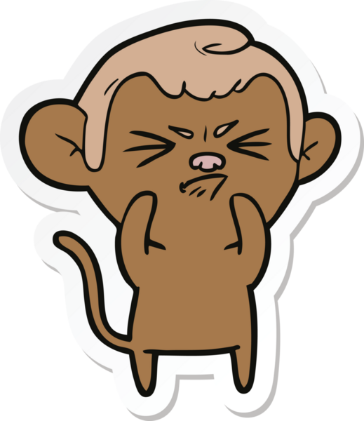Bir insan tarafından çizilmiş sinir bozucu bir maymunun çıkartması.