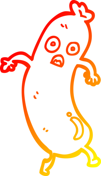 Bir insan tarafından çizilmiş bir çizgi filmin sıcak gradyan çizimi