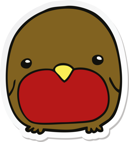 Bir insan tarafından çizilmiş şirin bir penguen çıkartması.