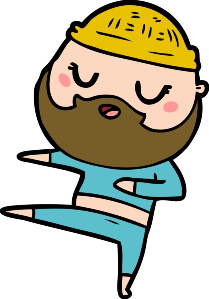 Bir insan tarafından çizilmiş sakallı bir karikatür adam.