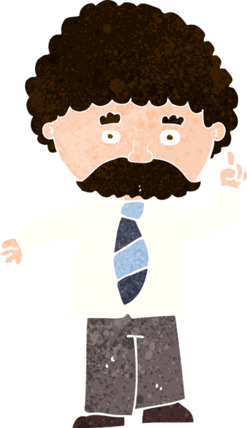 Bir insan tarafından çizilmiş çizgi film öğretmeni.