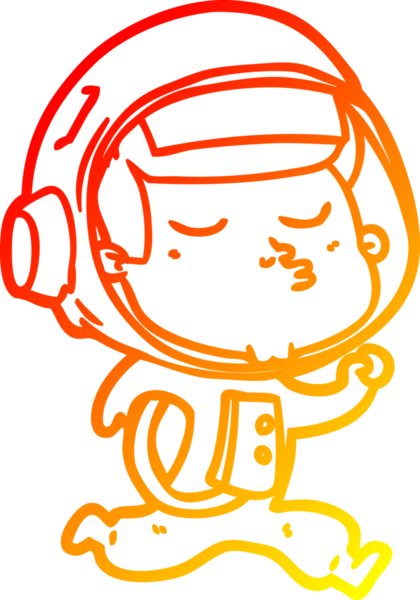 Bir insan tarafından çizilen kendinden emin bir astronotun sıcak çizgi çizimi