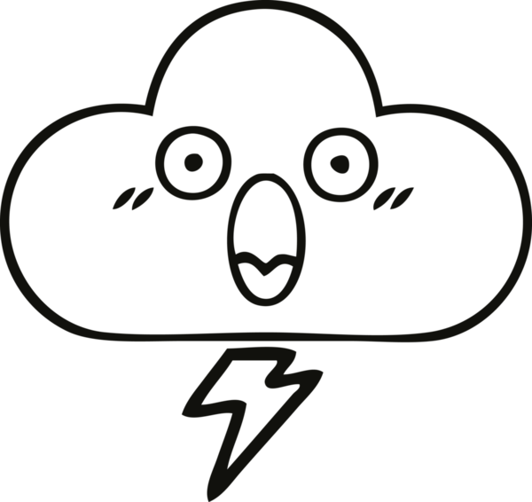 Bir insan tarafından çizilmiş bir fırtına bulutu çizimi