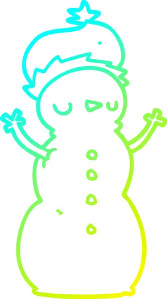 Bir insan tarafından çizilmiş bir kardan adamın soğuk çizgi çizimi