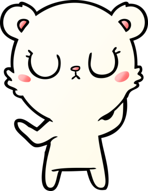 Bir insan tarafından çizilmiş barışçıl karikatür kutup ayısı