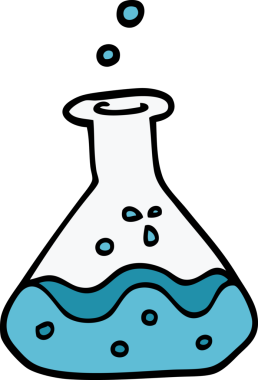 Bir insan tarafından çizilmiş karalama kimyasal şişeleri.