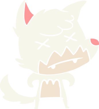 Bir insan tarafından çizilmiş düz renk çizgi film ölü tilki