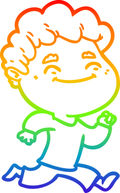 Bir insan tarafından çizilmiş gökkuşağı gradyan çizgi çizimi.