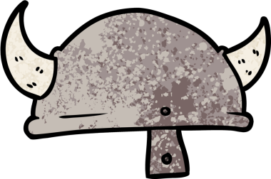 Bir insan tarafından çizilmiş viking miğferi.