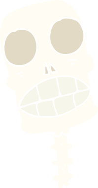 Bir insan tarafından çizilmiş düz renkli karikatür.