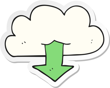 Bir insan tarafından çizilmiş buluttan indirilen bir karikatür etiketi