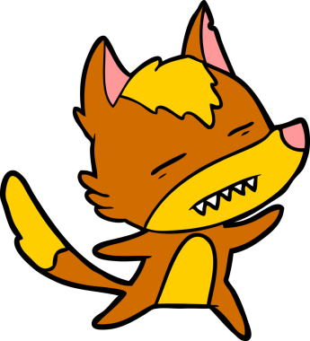 Bir insan tarafından çizilmiş tilki çizgi film karakteri