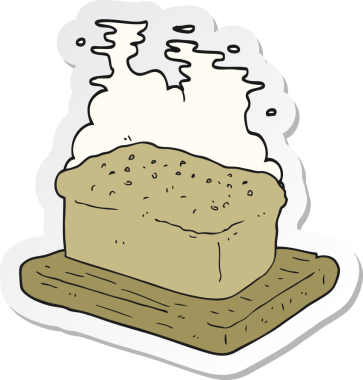 Bir insan tarafından çizilmiş bir somun ekmeğin çıkartması.