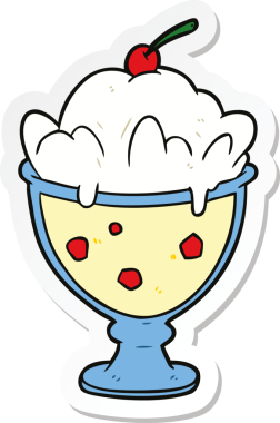 Bir insan tarafından çizilmiş karikatür tatlısının çıkartması.