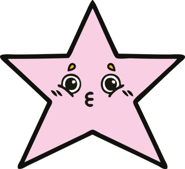 Bir insan tarafından çizilmiş yıldız balığı çizgi filmi.