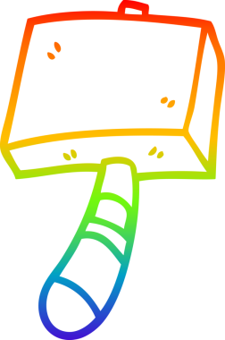 gökkuşağı gradyan çizgisi Bir insan tarafından çizilmiş bir karikatür çekiç