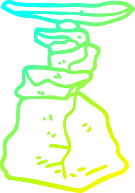 Bir insan tarafından çizilmiş taş yığını bir çizgi filmin soğuk gradyan çizimi