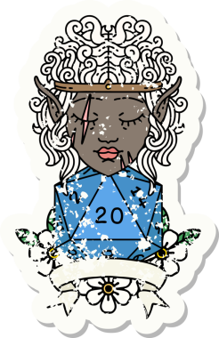 Retro Dövme Tarzı Bir insan tarafından çizilmiş 20 zarlı barbar karakter