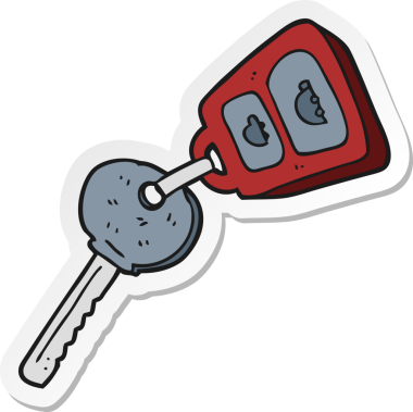 Bir insan tarafından çizilmiş çizgi film anahtarının çıkartması.