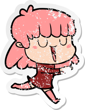 Bir insan tarafından çizilmiş karikatür bir kadının sıkıntılı çıkartması.