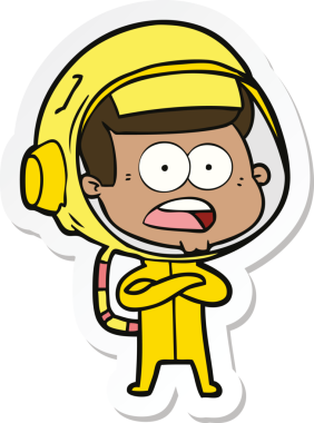 Bir insan tarafından çizilen bir karikatür çıkartması astronotu şaşırttı.