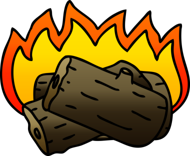 bir insan tarafından çizilmiş gölgelenmiş garip karikatür yakma kütüğü