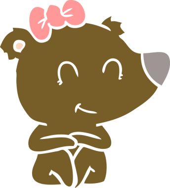 Bir insan tarafından çizilmiş dişi ayı düz renk karikatürü