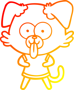 Bir insan tarafından çizilmiş dilli çizgi film köpeği çizimi.