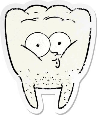 Bir insan tarafından çizilmiş ıslık çalan bir karikatür çıkartması.