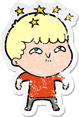 Bir çizgi filmin sıkıntılı çıkartması Bir insan tarafından çizilmiş hayret verici bir çocuk