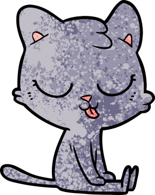 Bir insan tarafından çizilmiş çizgi film kedisi.