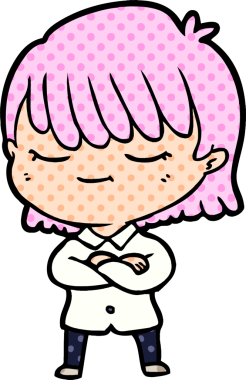 Bir insan tarafından çizilmiş karikatür kadın.