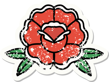 Bir insan tarafından çizilmiş geleneksel bir çiçek stili dövmesi.