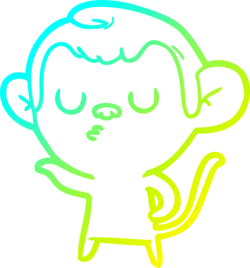 Bir insan tarafından çizilmiş bir çizgi maymun çizimi.