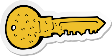 Bir insan tarafından çizilmiş çizgi film anahtarının çıkartması.