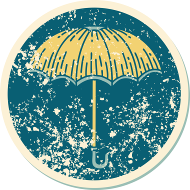 Bir insan tarafından çizilmiş sembolik dövmeli bir şemsiye.