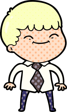 Bir insan tarafından çizilmiş mutlu çocuk çizgi filmi.